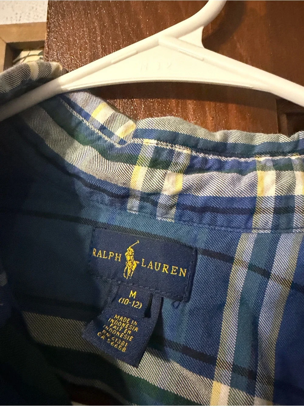 Ralph Lauren Blue and Green Plaid Button-Down Shirt
